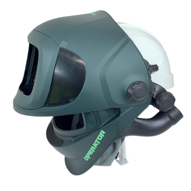 Shell flip green with hard hat